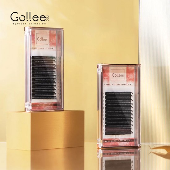 پالت مژه لاکچری برند گلی Gollee Luxury Eyelash Extension پالت مژه لاکچری برند گلی فر CC ضخامت 0.07 میلی متر